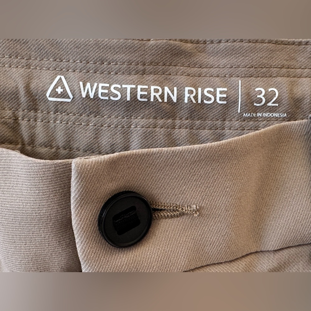 Men's Tan Flat Front Shorts - Picture 5 of 5